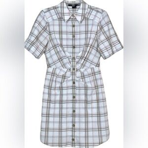 Veronica Beard Jeans Plaid Button Front Shirtdress Size S Cotton